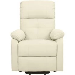 LES TENDANCES Fauteuil De Massage Inclinable Crème Tissu -Pas Cher Fauteuil Magasin 66925753 4