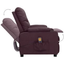 LES TENDANCES Fauteuil De Massage Inclinable Violet Tissu -Pas Cher Fauteuil Magasin 66925794 5