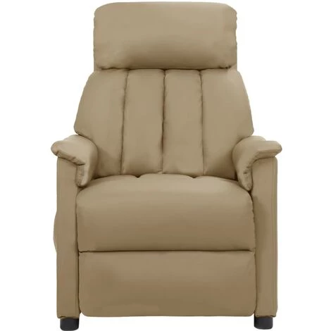 LES TENDANCES Fauteuil De Massage Inclinable Cappuccino Similicuir 5 LES TENDANCES Fauteuil De Massage Inclinable Cappuccino Similicuir – Image 3