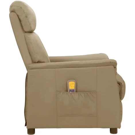 LES TENDANCES Fauteuil De Massage Inclinable Cappuccino Similicuir 6 LES TENDANCES Fauteuil De Massage Inclinable Cappuccino Similicuir – Image 4