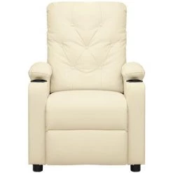 LES TENDANCES Fauteuil De Massage Inclinable Crème Similicuir 9 LES TENDANCES Fauteuil De Massage Inclinable Crème Similicuir -Pas Cher Fauteuil Magasin 66925810 3