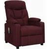 LES TENDANCES Fauteuil De Massage Inclinable Violet Tissu