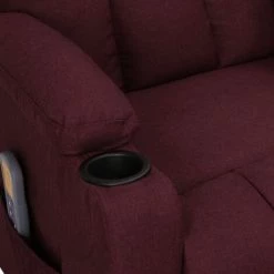 LES TENDANCES Fauteuil De Massage Inclinable Violet Tissu -Pas Cher Fauteuil Magasin 66926114 2
