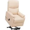 LES TENDANCES Fauteuil Inclinable Crème Tissu -Pas Cher Fauteuil Magasin 66926625 1