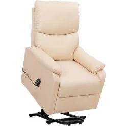 LES TENDANCES Fauteuil Inclinable Crème Tissu