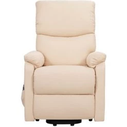 LES TENDANCES Fauteuil Inclinable Crème Tissu -Pas Cher Fauteuil Magasin 66926625 4