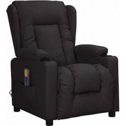 LES TENDANCES Fauteuil Releveur Inclinable De Massage Noir Similicuir