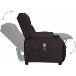 LES TENDANCES Fauteuil Releveur Inclinable De Massage Noir Similicuir -Pas Cher Fauteuil Magasin 66927083 5