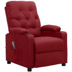 LES TENDANCES Fauteuil Releveur Inclinable De Massage Bordeaux Tissu -Pas Cher Fauteuil Magasin 66927088 2