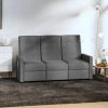 LES TENDANCES Fauteuil De Massage Inclinable à 3 Places Gris Clair Tissu -Pas Cher Fauteuil Magasin 66927384 1