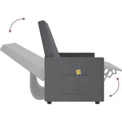 LES TENDANCES Fauteuil De Massage Inclinable à 3 Places Gris Clair Tissu -Pas Cher Fauteuil Magasin 66927384 5