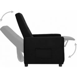 LES TENDANCES Fauteuil Releveur Inclinable Noir Tissu -Pas Cher Fauteuil Magasin 66927523 5