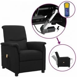 LES TENDANCES Fauteuil Releveur Inclinable De Massage Noir Tissu