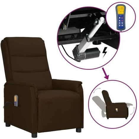 LES TENDANCES Fauteuil Releveur Inclinable De Massage Marron Similicuir 3 LES TENDANCES Fauteuil Releveur Inclinable De Massage Marron Similicuir