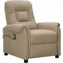 LES TENDANCES Fauteuil De Massage Inclinable Cappuccino Similicuir
