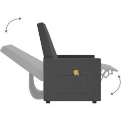 LES TENDANCES Fauteuil De Massage Inclinable à 2 Places Gris Foncé Tissu -Pas Cher Fauteuil Magasin 66928216 5