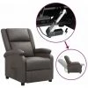 LES TENDANCES Fauteuil Releveur Inclinable Gris Cuir Véritable -Pas Cher Fauteuil Magasin 66928310 1
