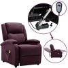 LES TENDANCES Fauteuil De Massage Inclinable électrique Violet Tissu 2 LES TENDANCES Fauteuil De Massage Inclinable électrique Violet Tissu -Pas Cher Fauteuil Magasin 66928420 1