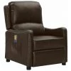 LES TENDANCES Fauteuil De Massage Inclinable Marron Similicuir Brillant 1 LES TENDANCES Fauteuil De Massage Inclinable Marron Similicuir Brillant -Pas Cher Fauteuil Magasin 66928463 1
