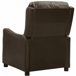 LES TENDANCES Fauteuil De Massage Inclinable Marron Similicuir Brillant -Pas Cher Fauteuil Magasin 66928463 5