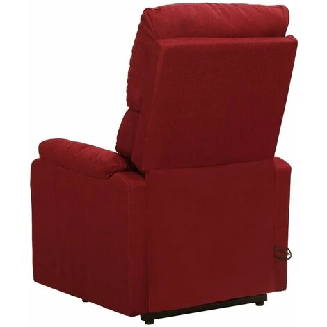 LES TENDANCES Fauteuil De Massage Inclinable Rouge Bordeaux Tissu 6 LES TENDANCES Fauteuil De Massage Inclinable Rouge Bordeaux Tissu – Image 4