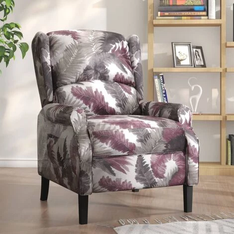 LES TENDANCES Fauteuil Inclinable Motif à Fleurs Tissu 3 LES TENDANCES Fauteuil Inclinable Motif à Fleurs Tissu