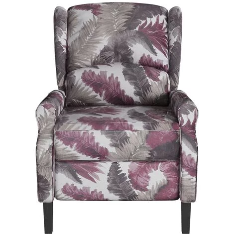 LES TENDANCES Fauteuil Inclinable Motif à Fleurs Tissu 5 LES TENDANCES Fauteuil Inclinable Motif à Fleurs Tissu – Image 3