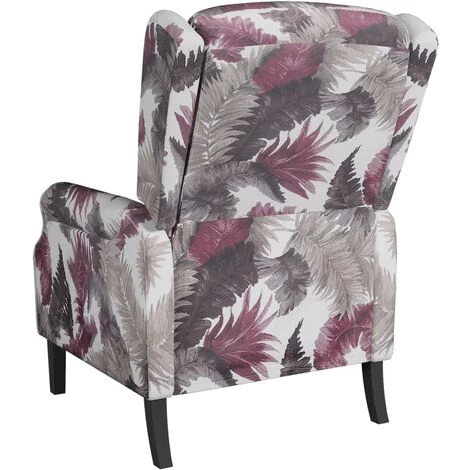 LES TENDANCES Fauteuil Inclinable Motif à Fleurs Tissu 7 LES TENDANCES Fauteuil Inclinable Motif à Fleurs Tissu – Image 5