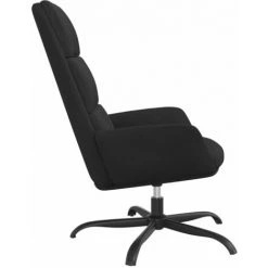 Chaise De Relaxation Noir Velours VidaXL - Noir -Pas Cher Fauteuil Magasin 67270131 4