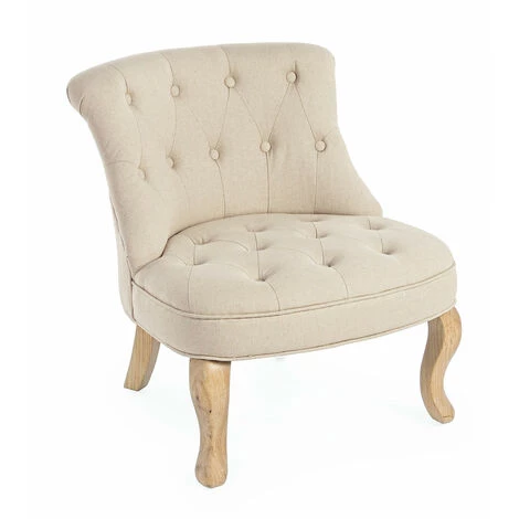 HELLIN Fauteuil En Lin Matelassé - LISE - Beige 3 HELLIN Fauteuil En Lin Matelassé - LISE - Beige