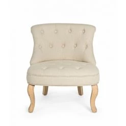 HELLIN Fauteuil En Lin Matelassé - LISE - Beige 10 HELLIN Fauteuil En Lin Matelassé - LISE - Beige -Pas Cher Fauteuil Magasin 67277282 4