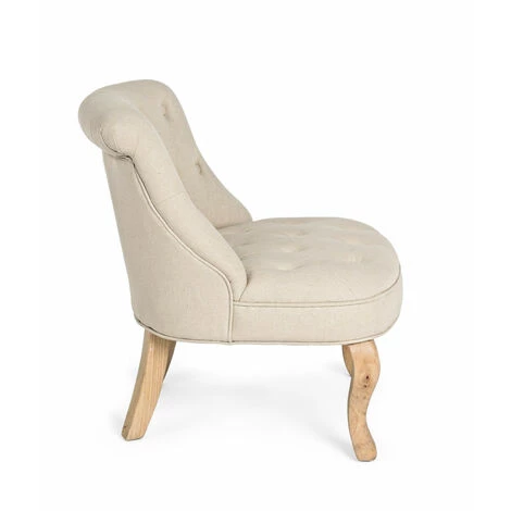 HELLIN Fauteuil En Lin Matelassé - LISE - Beige 7 HELLIN Fauteuil En Lin Matelassé - LISE - Beige – Image 5