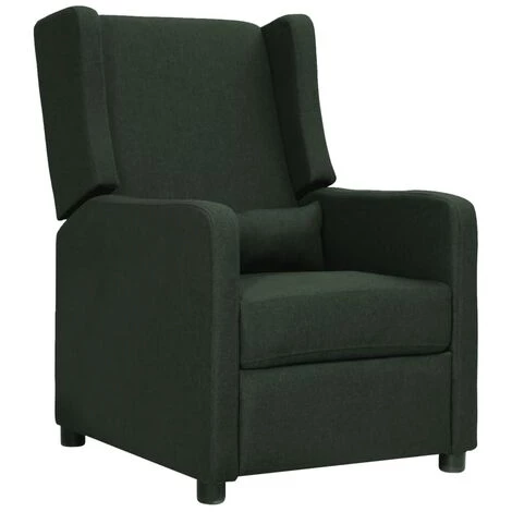 TRUE DEAL Fauteuil Releveur Inclinable Vert Foncé Tissu 4 TRUE DEAL Fauteuil Releveur Inclinable Vert Foncé Tissu – Image 2