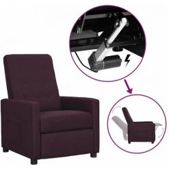 TRUE DEAL Fauteuil Releveur Inclinable Violet Tissu
