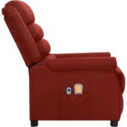 TRUE DEAL Fauteuil Inclinable électrique De Massage Bordeaux Similicuir -Pas Cher Fauteuil Magasin 67294126 3