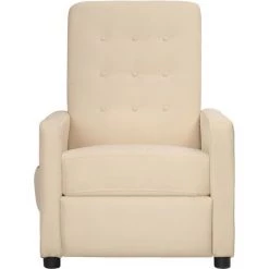 TRUE DEAL Fauteuil Inclinable électrique Crème Tissu -Pas Cher Fauteuil Magasin 67294138 3