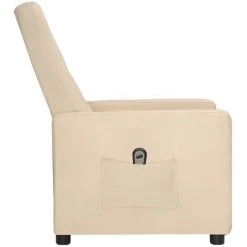 TRUE DEAL Fauteuil Inclinable électrique Crème Tissu -Pas Cher Fauteuil Magasin 67294138 4