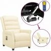 TRUE DEAL Fauteuil Releveur Inclinable De Massage Crème Similicuir -Pas Cher Fauteuil Magasin 67294171 1