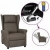 TRUE DEAL Fauteuil Inclinable De Massage électrique Marron Tissu