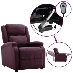TRUE DEAL Fauteuil Inclinable électrique Violet Tissu