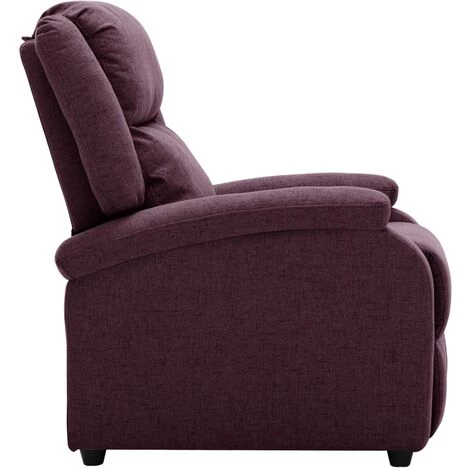 TRUE DEAL Fauteuil Inclinable électrique Violet Tissu 6 TRUE DEAL Fauteuil Inclinable électrique Violet Tissu – Image 4