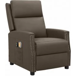 TRUE DEAL Fauteuil Inclinable électrique De Massage Gris Similicuir -Pas Cher Fauteuil Magasin 67294673 2