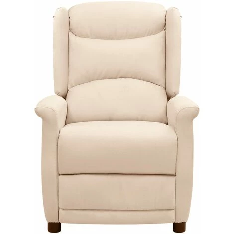 TRUE DEAL Fauteuil Releveur Inclinable Crème Tissu 5 TRUE DEAL Fauteuil Releveur Inclinable Crème Tissu – Image 3