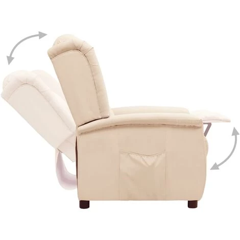 TRUE DEAL Fauteuil Releveur Inclinable Crème Tissu 7 TRUE DEAL Fauteuil Releveur Inclinable Crème Tissu – Image 5