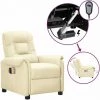 TRUE DEAL Fauteuil Inclinable électrique De Massage Crème Similicuir