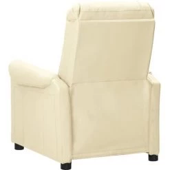 TRUE DEAL Fauteuil Inclinable électrique De Massage Crème Similicuir -Pas Cher Fauteuil Magasin 67296066 5