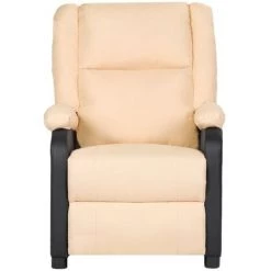 TRUE DEAL Fauteuil Inclinable De Massage Crème Similicuir Et Tissu -Pas Cher Fauteuil Magasin 67296106 3