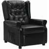 TRUE DEAL Fauteuil Inclinable Noir Similicuir Brillant 1 TRUE DEAL Fauteuil Inclinable Noir Similicuir Brillant -Pas Cher Fauteuil Magasin 67296114 1