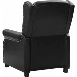 TRUE DEAL Fauteuil Inclinable Noir Similicuir Brillant -Pas Cher Fauteuil Magasin 67296114 4