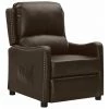 TRUE DEAL Fauteuil Inclinable Marron Similicuir Brillant